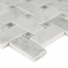 Msi Carrara White Basketweave 12 In. X 12 In. X 8Mm Honed Marble Mesh-Mounted Mosaic Tile, 10PK ZOR-MD-0339